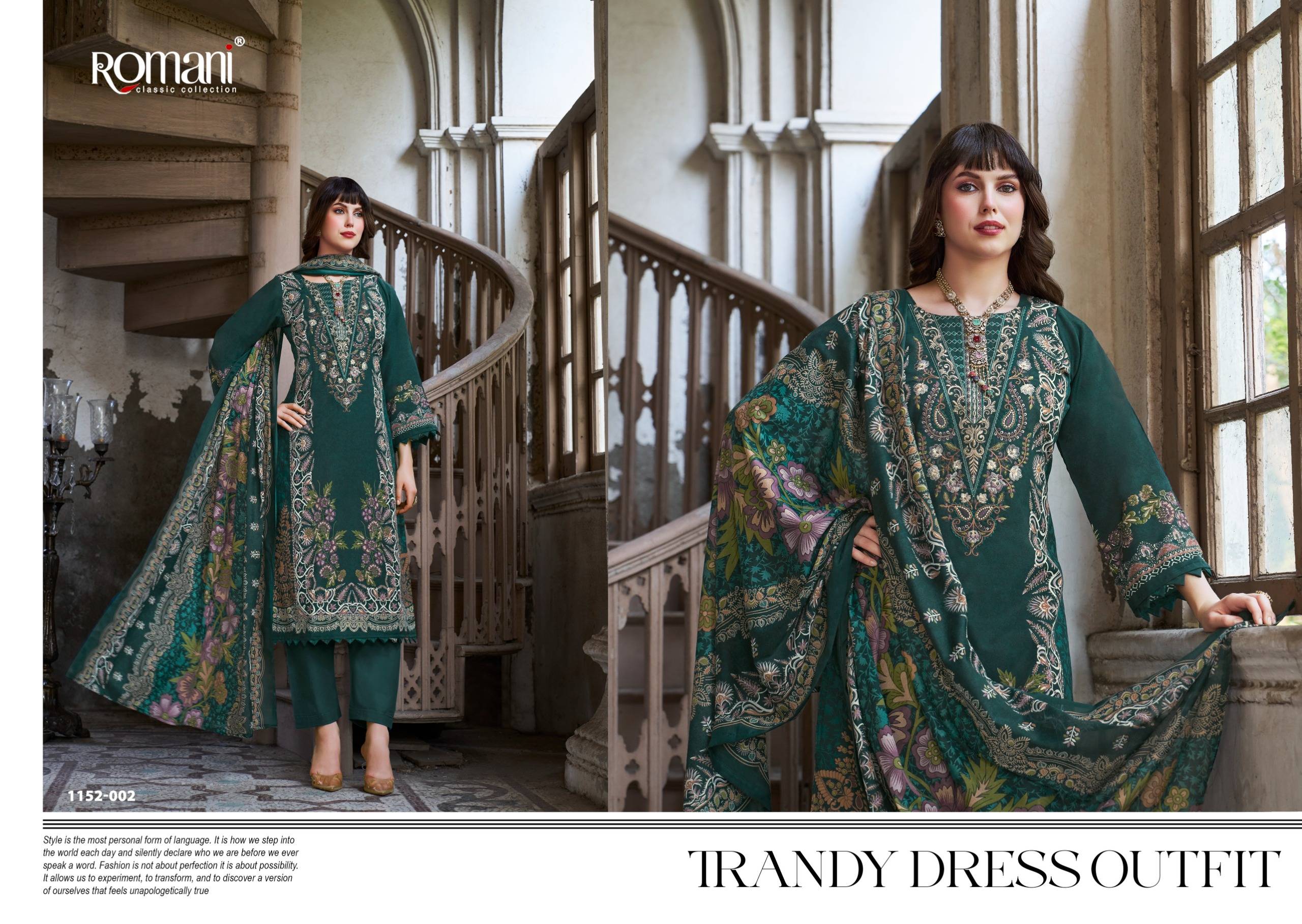 AARZU VOL-33 by ROMANI 1152-001 TO 1152-008 SERIES Pakistani Stylish Embroidered Soft Cotton COLLECTION At Wholesale Price